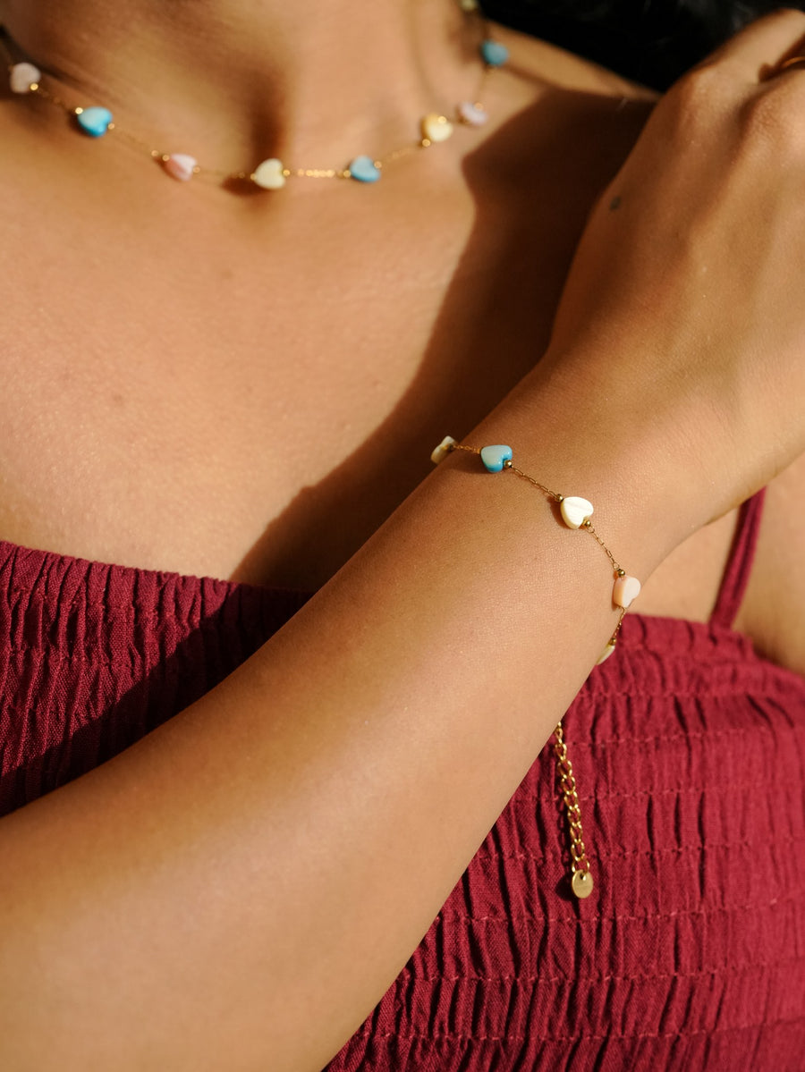 Anaya Heart Necklace & Bracelet Set
