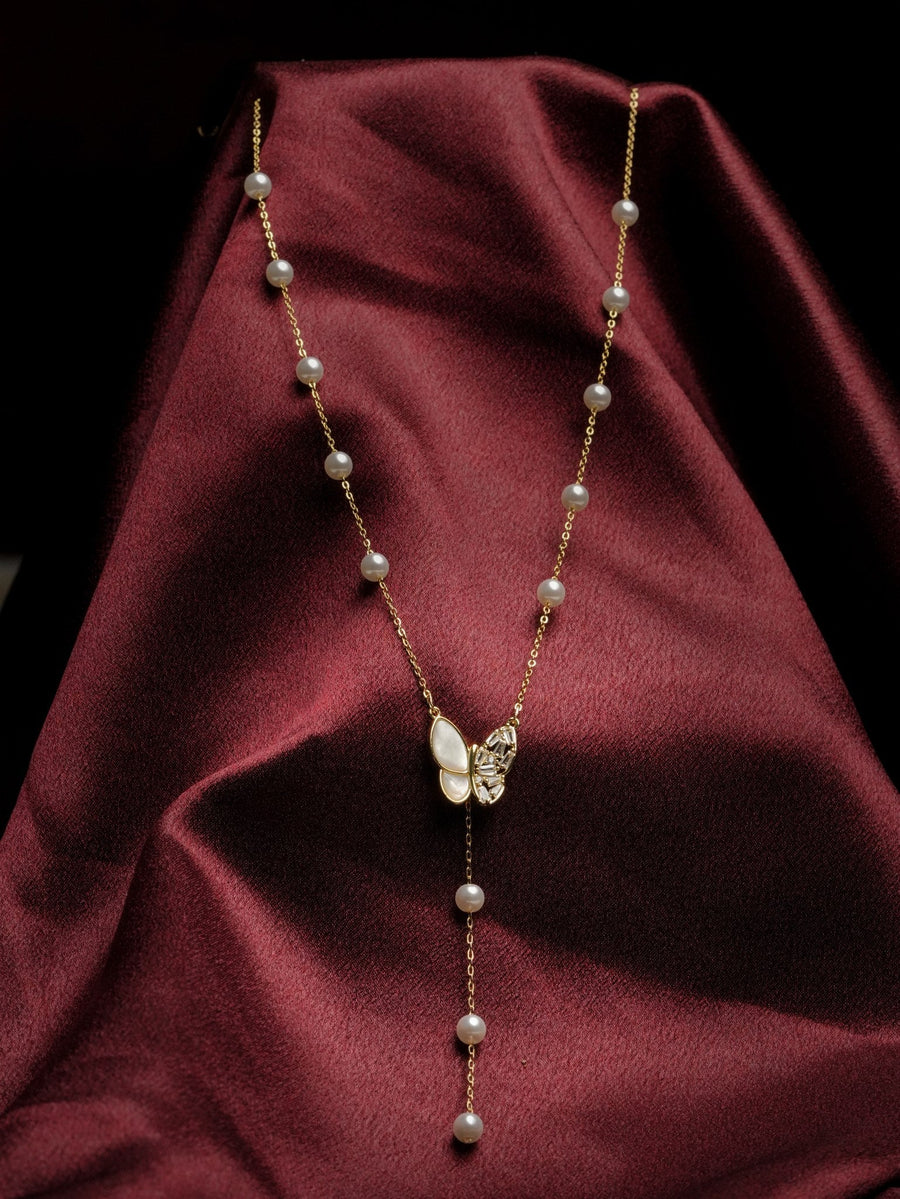 Pearl Butterfly Lariat