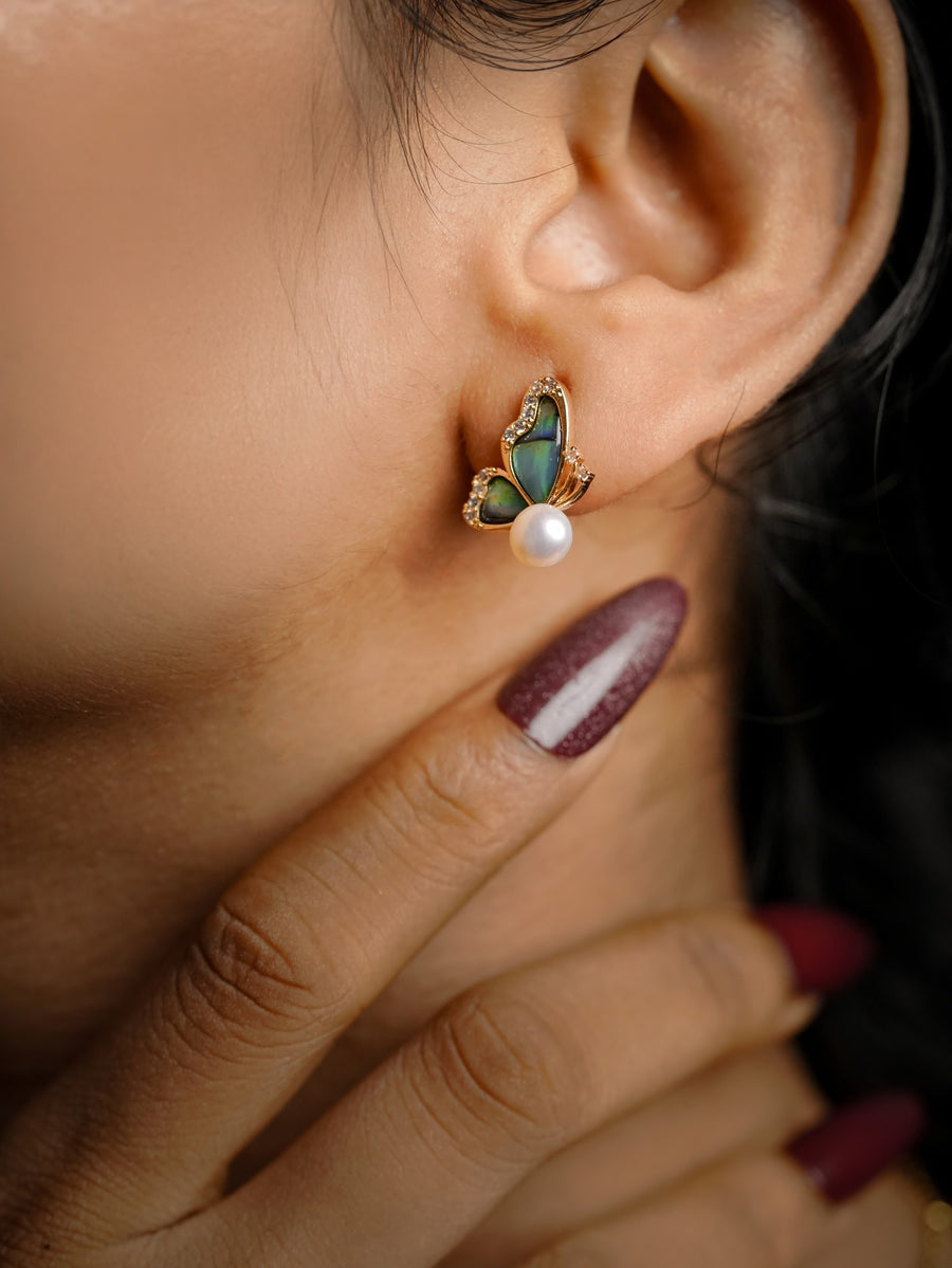 Abalone Butterfly Studs
